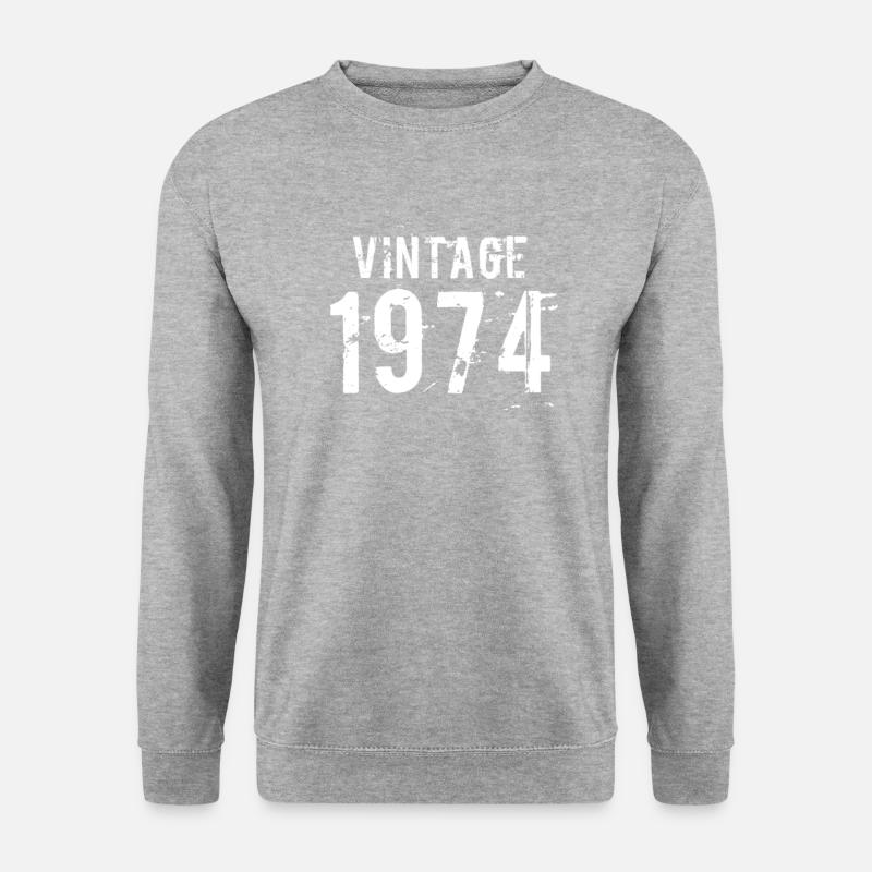 1974 - Unisex Pullover - Weißgrau meliert