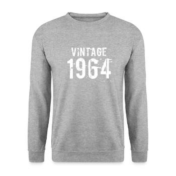 Millésime 1964 - Sweat-shirt Unisexe - gris chiné - Devant - Alina (178cm) & Michal (187cm)