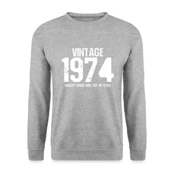 1974 - Sweat-shirt Unisexe - gris chiné - Devant - Alina (178cm) & Michal (187cm)