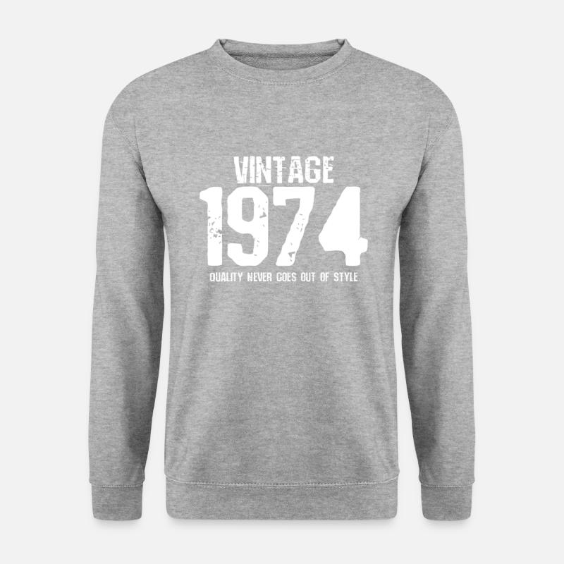 1974 - Unisex Pullover - Weißgrau meliert