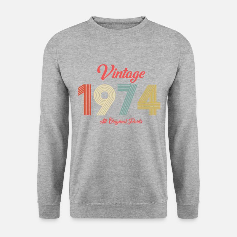 1974 - Unisex Pullover - Weißgrau meliert