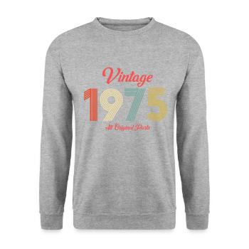 1975 - Sweat-shirt Unisexe - gris chiné - Devant - Alina (178cm) & Michal (187cm)