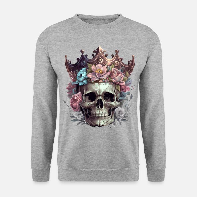 Skull with crown - Unisex Sweatshirt - salt & pepper