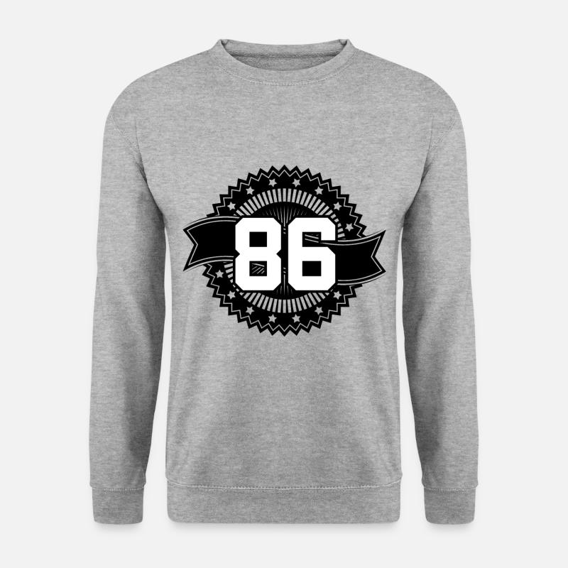86 Zahl Emblem - Unisex Pullover - Weißgrau meliert