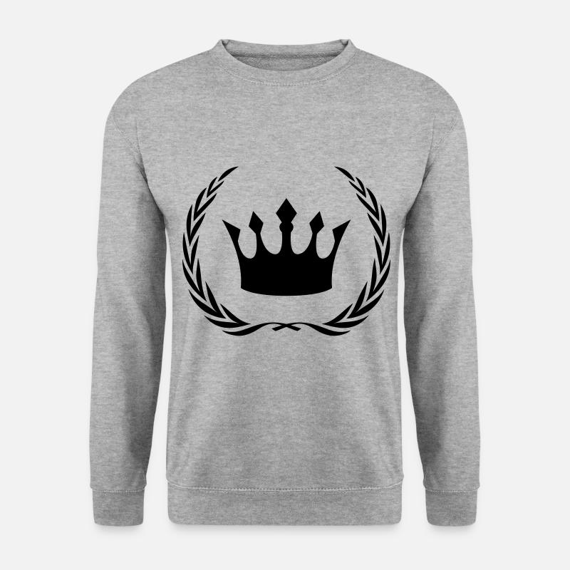 krone kranz symbol - Unisex Pullover - Weißgrau meliert