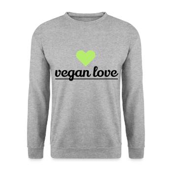 amour végétalien - Sweat-shirt Unisexe - gris chiné - Devant - Alina (178cm) & Michal (187cm)