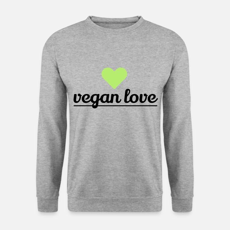 vegan love - Unisex Pullover - Weißgrau meliert