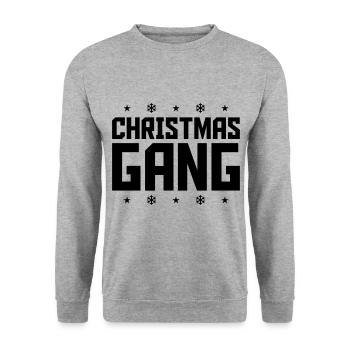 Christmas gang crew fête noël - Sweat-shirt Unisexe - gris chiné - Devant - Alina (178cm) & Michal (187cm)