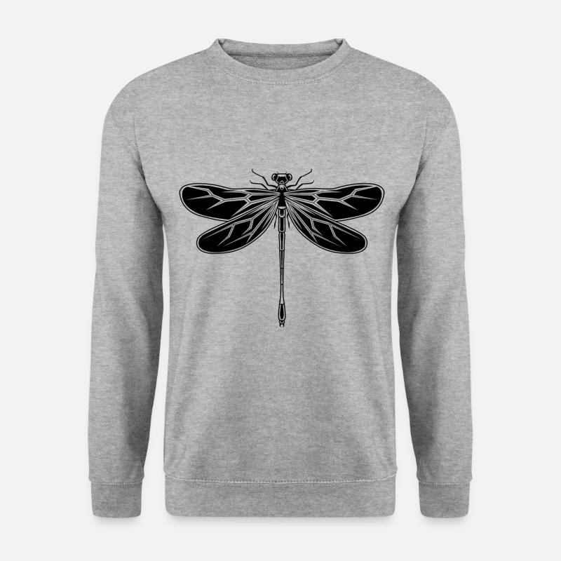 Libelle Insekt - Unisex Pullover - Weißgrau meliert