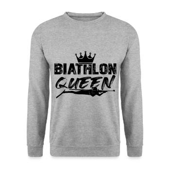 biathlon reine - Sweat-shirt Unisexe - gris chiné - Devant - Alina (178cm) & Michal (187cm)