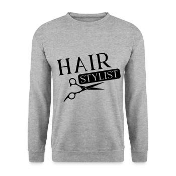 Ciseaux de coiffeur - Sweat-shirt Unisexe - gris chiné - Devant - Alina (178cm) & Michal (187cm)