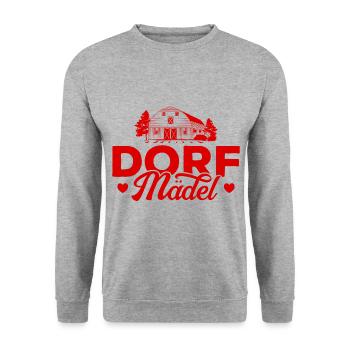 Dorf Mädel - Unisex Pullover - Weißgrau meliert - Vorne - Alina (178cm) & Michal (187cm)
