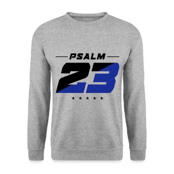psalm 23 bible verse - Unisex Sweatshirt - salt & pepper - Front - Alina (178cm) & Michal (187cm)