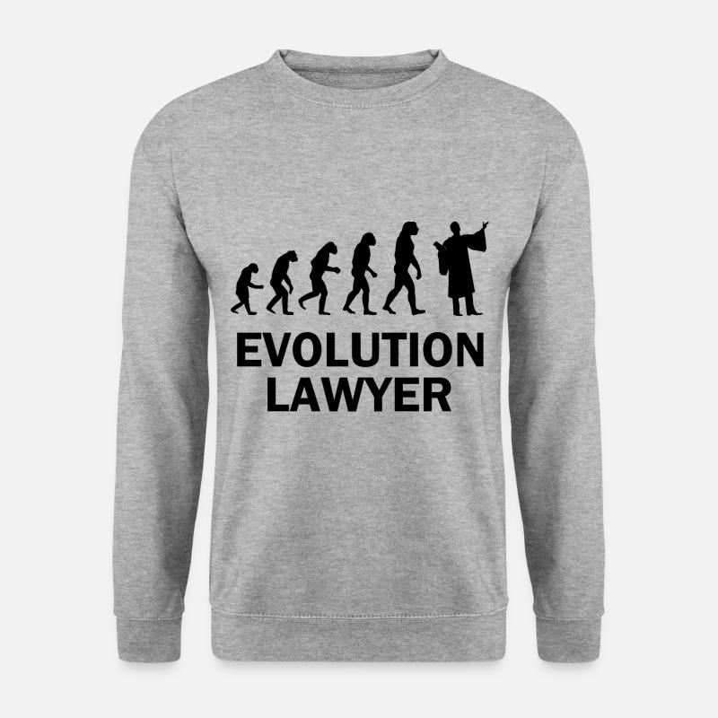 Lawyer Evolution Primaten Gericht Anwaltsrobe - Unisex Pullover - Weißgrau meliert