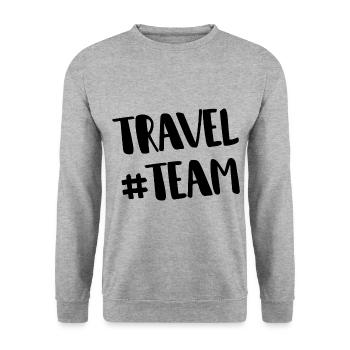 Voyage coeur de l'équipe de voyage - Sweat-shirt Unisexe - gris chiné - Devant - Alina (178cm) & Michal (187cm)