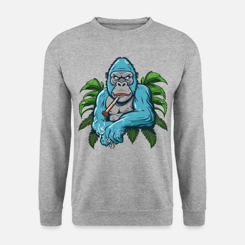 Stumpfer Gorilla - Unisex Pullover - Weißgrau meliert