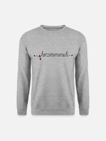 herzensmensch - Unisex Pullover - Weißgrau meliert