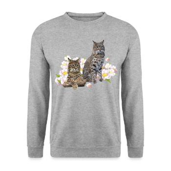 Lynx - Sweat-shirt Unisexe - gris chiné - Devant - Alina (178cm) & Michal (187cm)