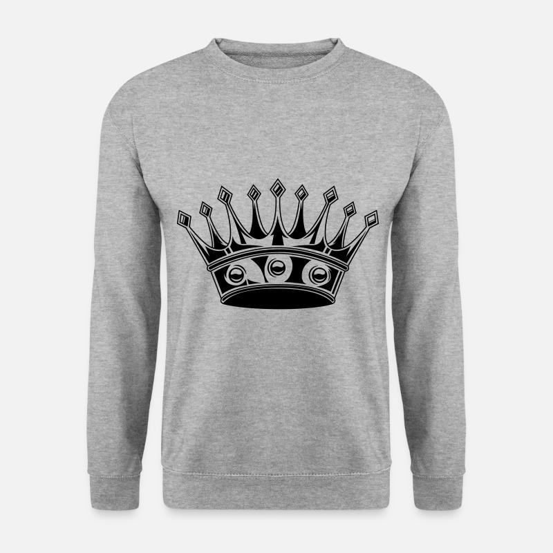 Krone Royal Symbol King - Unisex Pullover - Weißgrau meliert