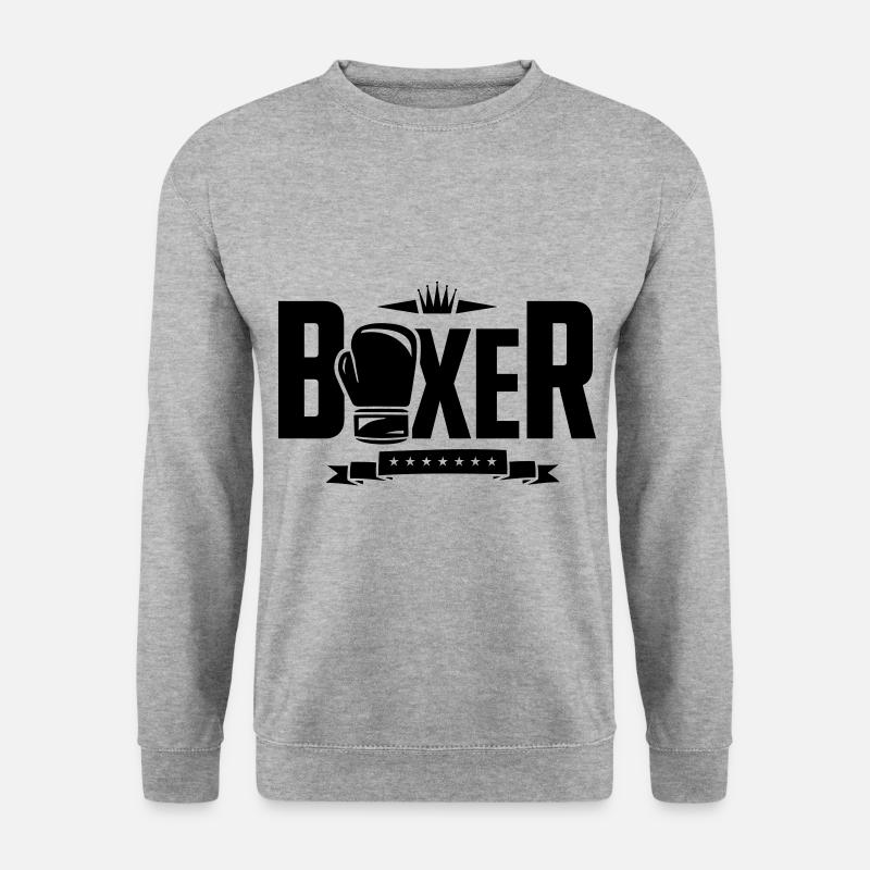 boxer boxing boxhandschuh - Unisex Pullover - Weißgrau meliert