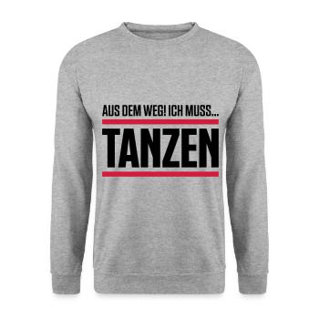 tanzen spruch aus dem weg - Unisex Pullover - Weißgrau meliert - Vorne - Alina (178cm) & Michal (187cm)