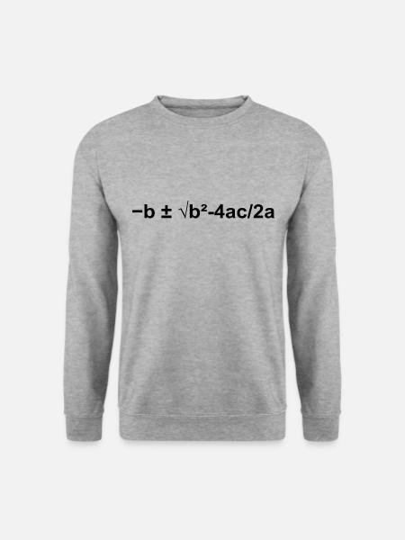 Neliöyhtälön matematiikan kaava - Unisex svetaripaita - valkoharmaaksi meleerattu