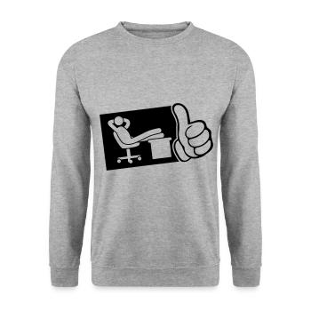 work office chill thumb - Unisex Sweatshirt - salt & pepper - Front - Alina (178cm) & Michal (187cm)