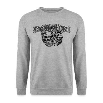 Death Metal - Unisex Pullover - Weißgrau meliert - Vorne - Alina (178cm) & Michal (187cm)