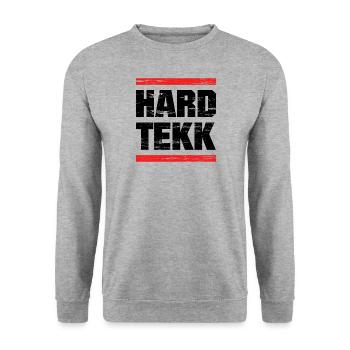 Hardtekk - Hardstyle - Techno - Hardtechno - Sweat-shirt Unisexe - gris chiné - Devant - Alina (178cm) & Michal (187cm)