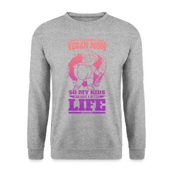 mère végétalienne pour les enfants - Sweat-shirt Unisexe - gris chiné - Devant - Alina (178cm) & Michal (187cm)