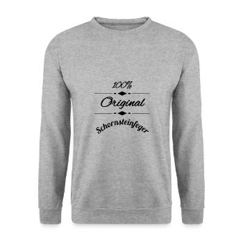 Schornsteinfeger - Unisex Pullover - Weißgrau meliert - Vorne - Alina (178cm) & Michal (187cm)