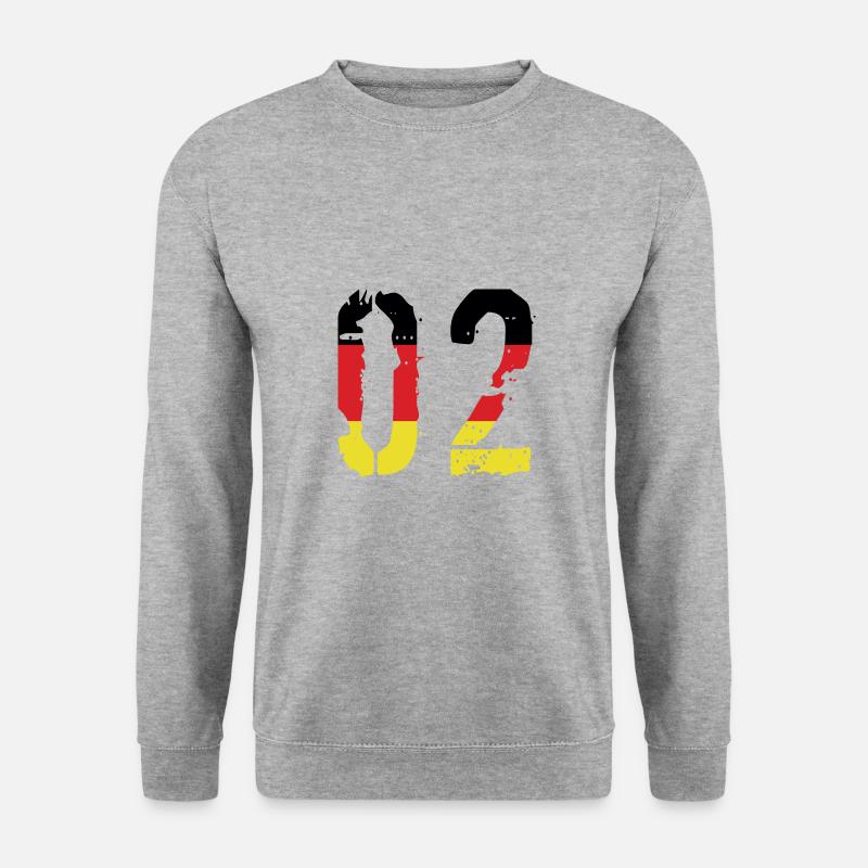 2 Zahl Deutschland Trikot - Unisex Pullover - Weißgrau meliert