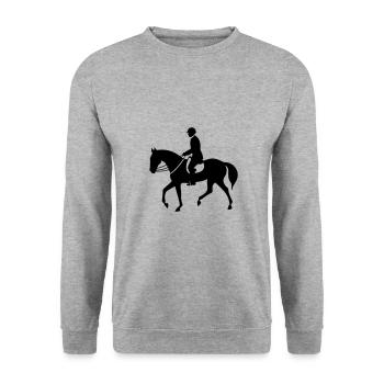 Reiten Pferd Mann Symbol - Unisex Pullover - Weißgrau meliert - Vorne - Alina (178cm) & Michal (187cm)