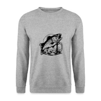 Verre à bière Bière de pêche - Sweat-shirt Unisexe - gris chiné - Devant - Alina (178cm) & Michal (187cm)