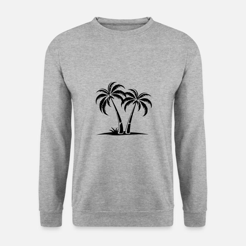 Palmen Insel - Unisex Pullover - Weißgrau meliert