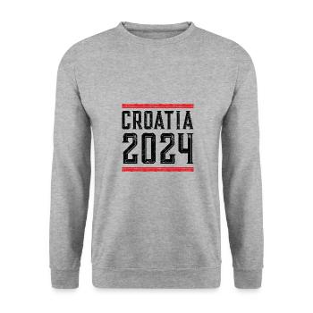 Croatia 2024 - Unisex Pullover - Weißgrau meliert - Vorne - Alina (178cm) & Michal (187cm)