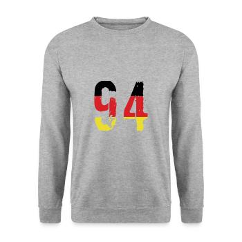 Maillot 94 Numéro Allemagne - Sweat-shirt Unisexe - gris chiné - Devant - Alina (178cm) & Michal (187cm)