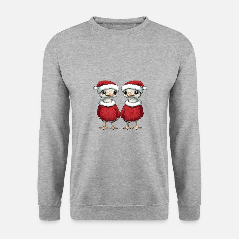 Strauß Weihnachten Team - Unisex Pullover - Weißgrau meliert