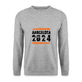 L’équipe de Barcelone 2024 - Sweat-shirt Unisexe - gris chiné - Devant - Alina (178cm) & Michal (187cm)