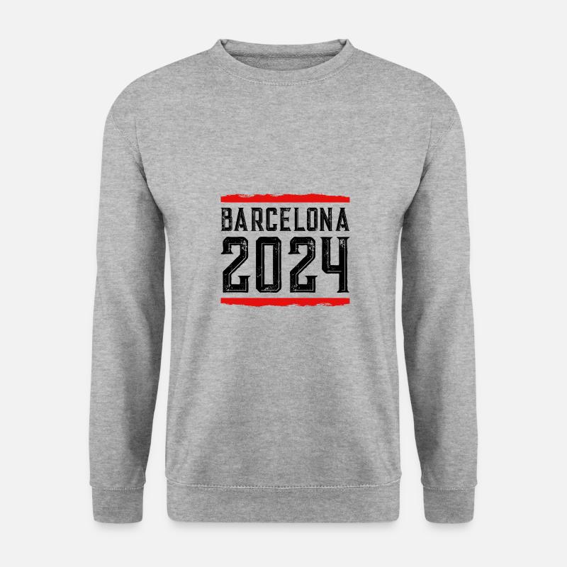 Barcelona 2024 - Unisex Pullover - Weißgrau meliert
