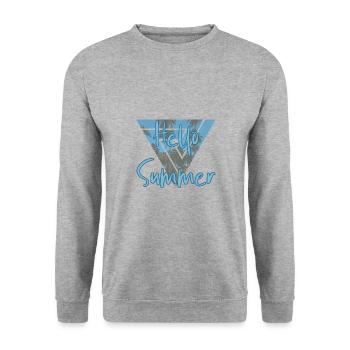 Sommer - Unisex Pullover - Weißgrau meliert - Vorne - Alina (178cm) & Michal (187cm)