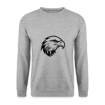 Eagle head - Unisex Sweatshirt - salt & pepper - Front - Alina (178cm) & Michal (187cm)