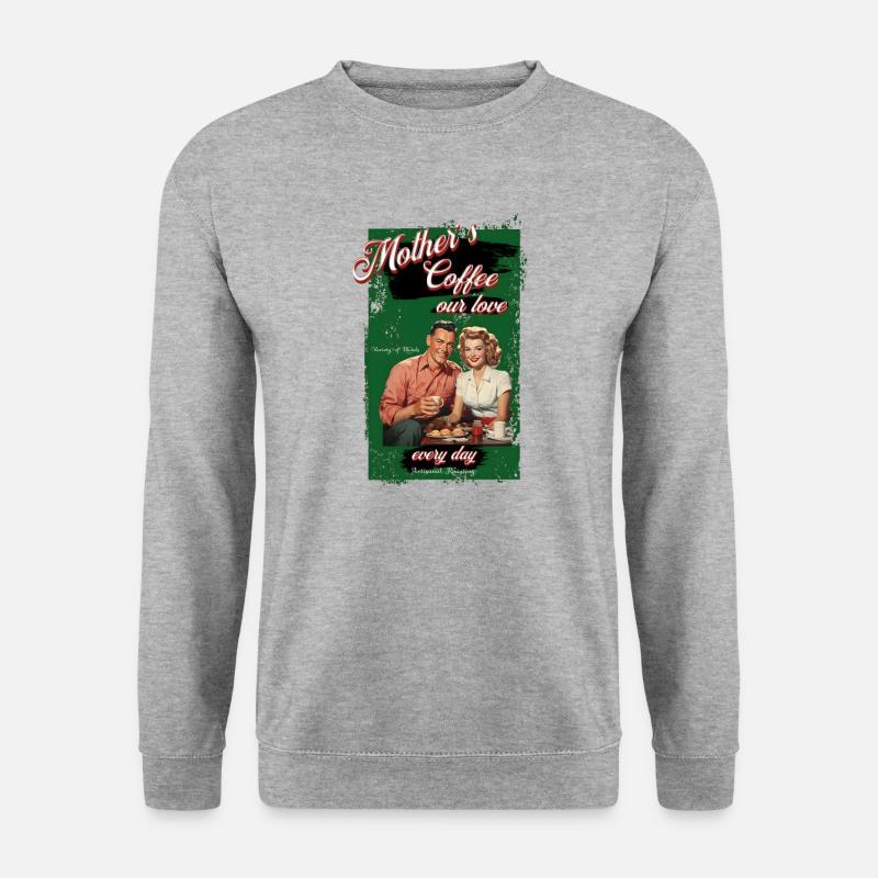 Mother`s coffee - Unisex Pullover - Weißgrau meliert