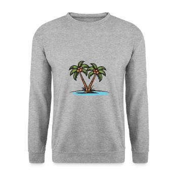 Palm Island Holidays - Unisex Sweatshirt - salt & pepper - Front - Alina (178cm) & Michal (187cm)