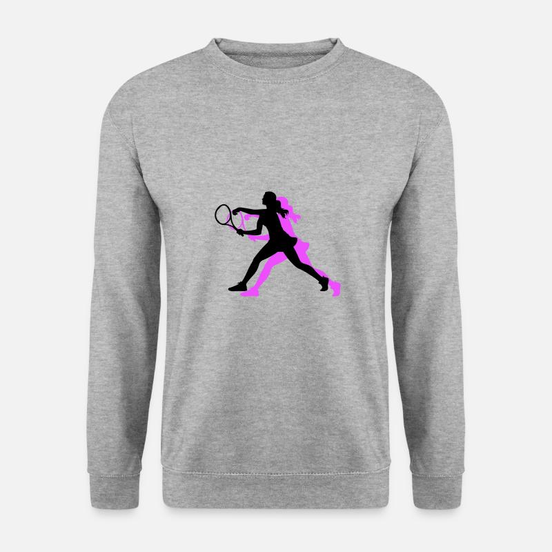 Tennis Spielerin Symbol - Unisex Pullover - Weißgrau meliert