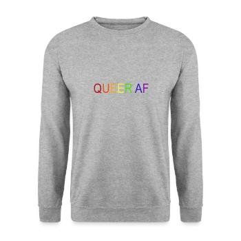 Queer AF - Unisex Pullover - Weißgrau meliert - Vorne - Alina (178cm) & Michal (187cm)