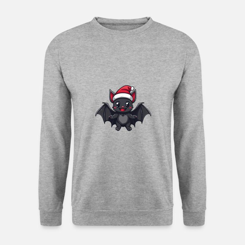 Fledermaus Weihnachten Christmas - Unisex Pullover - Weißgrau meliert