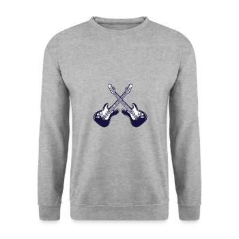 E guitares croisées instrument - Sweat-shirt Unisexe - gris chiné - Devant - Alina (178cm) & Michal (187cm)