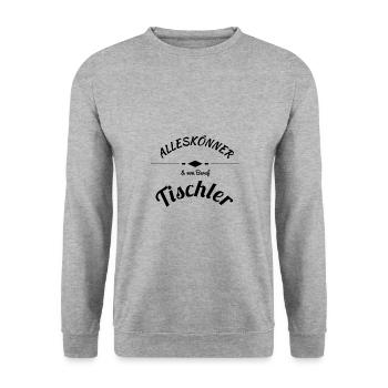 Tischler - Unisex Pullover - Weißgrau meliert - Vorne - Alina (178cm) & Michal (187cm)