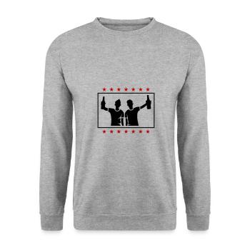 Bachelor Party Party Team - Unisex Sweatshirt - salt & pepper - Front - Alina (178cm) & Michal (187cm)